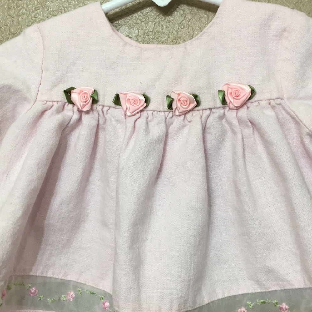 Samara pink flower dress 6-9 months - Picture 3 of 6